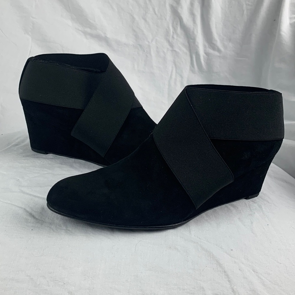 Stuart weitzman be happy black wedge ankle boots
